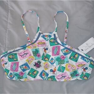 Vera Bradley bathing suit top with Cuban stamps